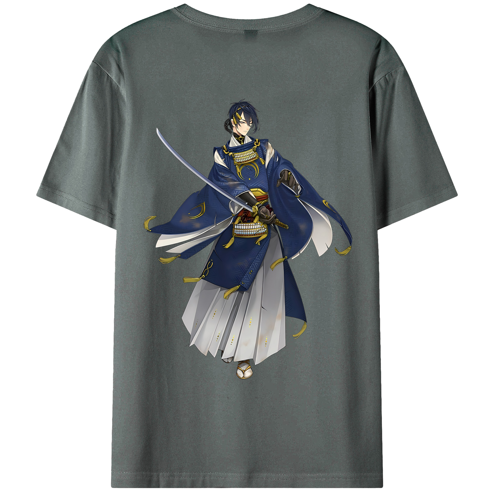 （画像用） 刀剣乱舞 Touken Ranbu 綿100％ メンズ半袖Tシャツ（バックプリント） 通気性